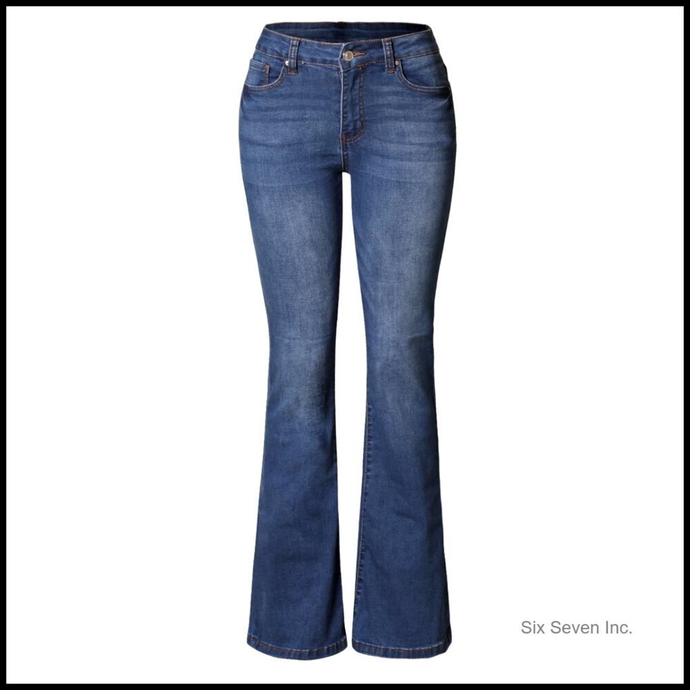 Slim Bootcut Flare Jeans Mid Waist Stretch Denim Y2K Retro Chic Style
